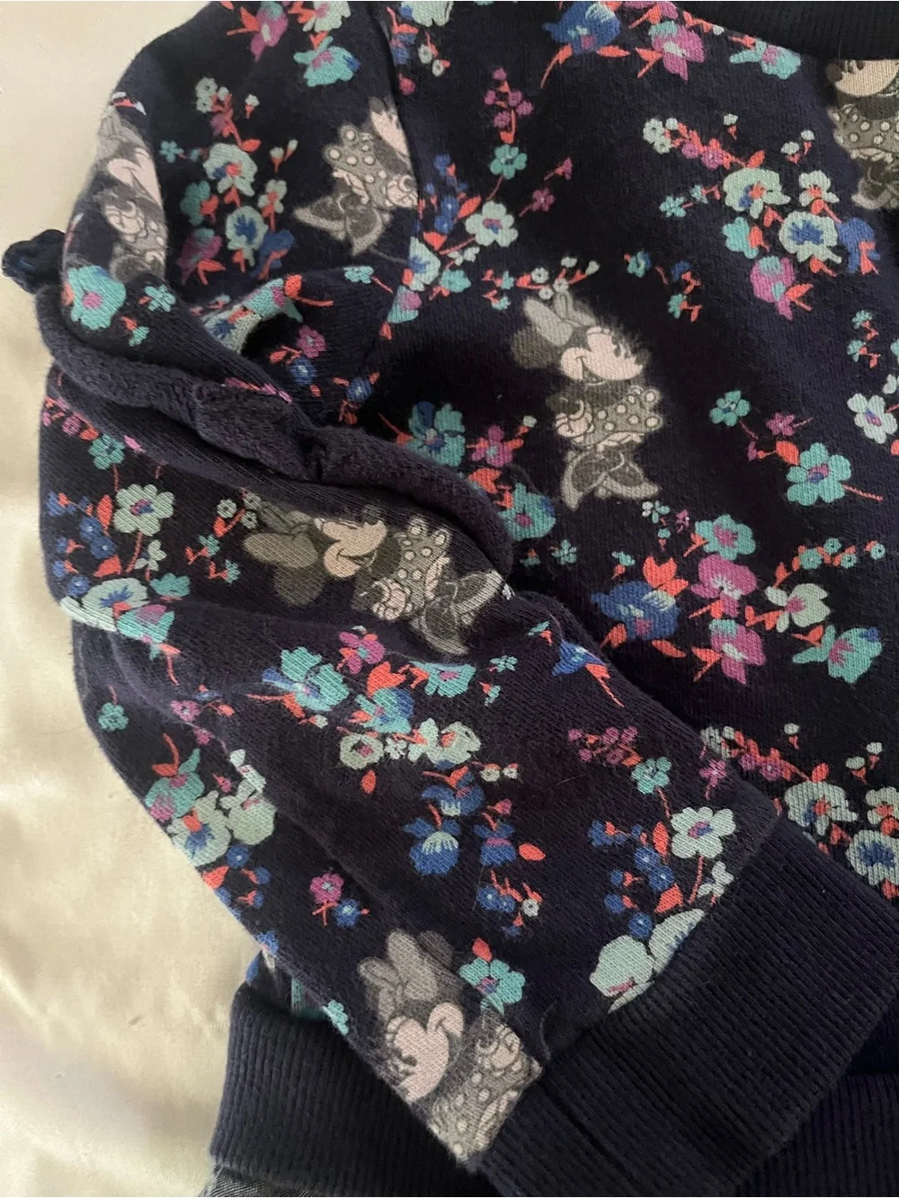 GAP Navy Sweatshirt Dress with Multicolored Floral Print